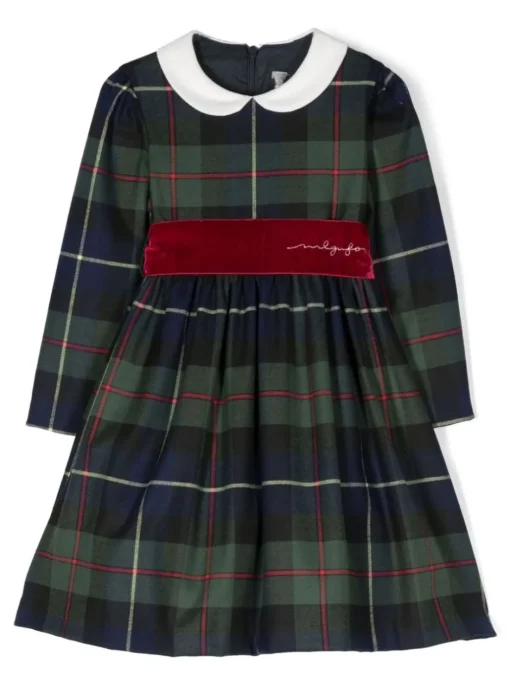 Kids IL GUFO Abito misto cotone a quadri multicolor