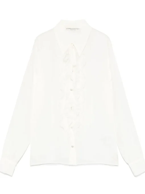 ALESSANDRA RICH Silk blouse with pointed collar