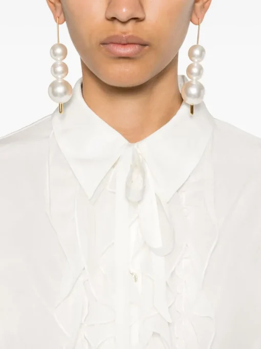 ALESSANDRA RICH Silk blouse with pointed collar