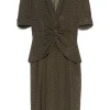 ALESSANDRA RICH Polka dot silk midi dress