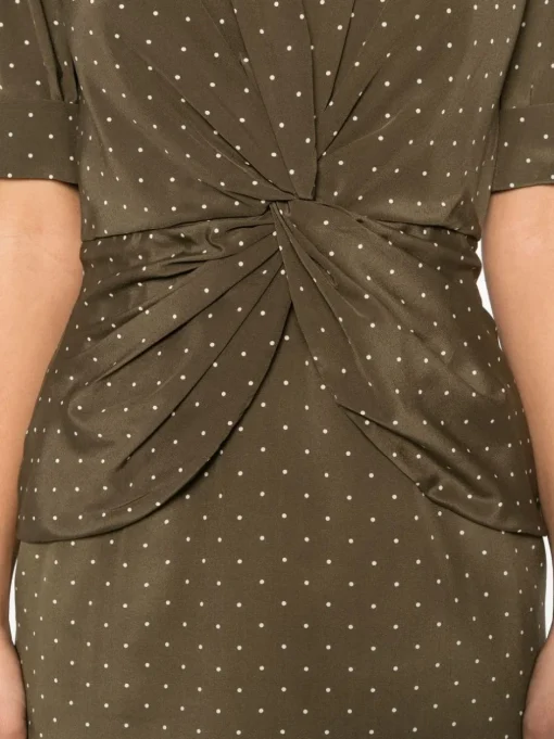 ALESSANDRA RICH Polka dot silk midi dress