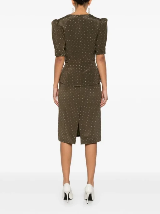 ALESSANDRA RICH Polka dot silk midi dress