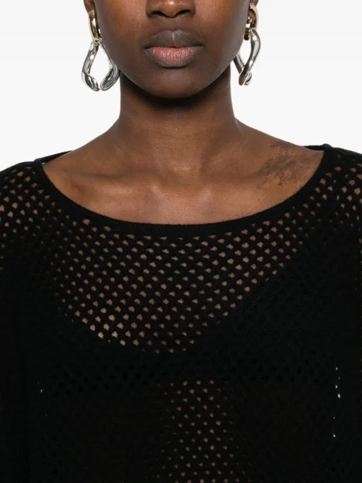 ALLUDE open knit sweater