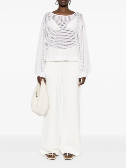 ALLUDE open knit sweater