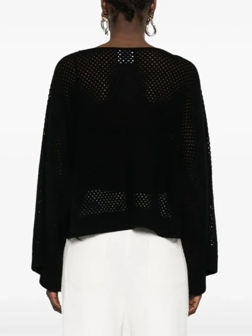 ALLUDE open knit sweater