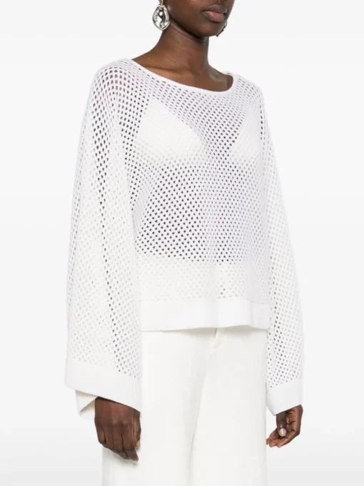 ALLUDE open knit sweater