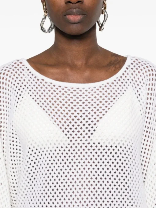 ALLUDE open knit sweater