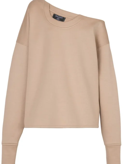 BALMAIN Asymmetric sweatshirt with open shoulders