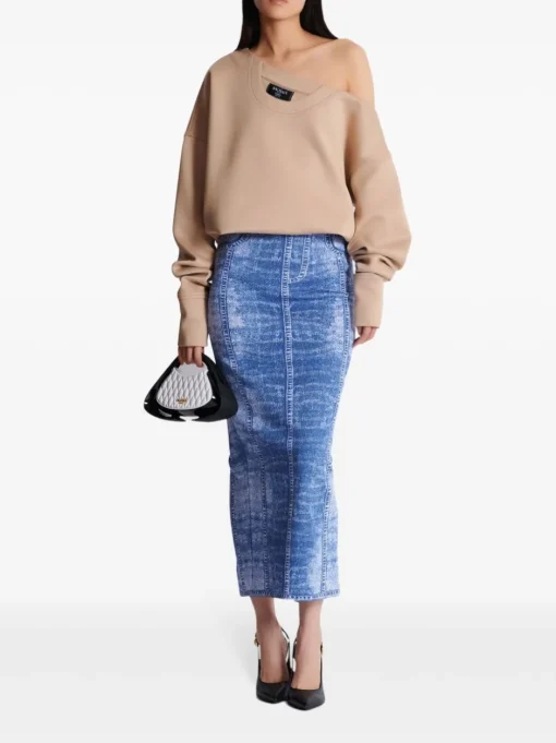 BALMAIN Asymmetric sweatshirt with open shoulders