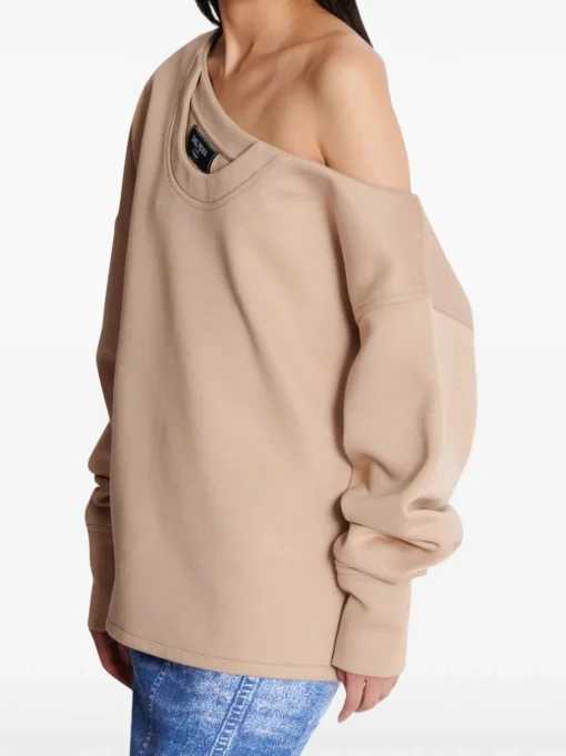 BALMAIN Asymmetric sweatshirt with open shoulders