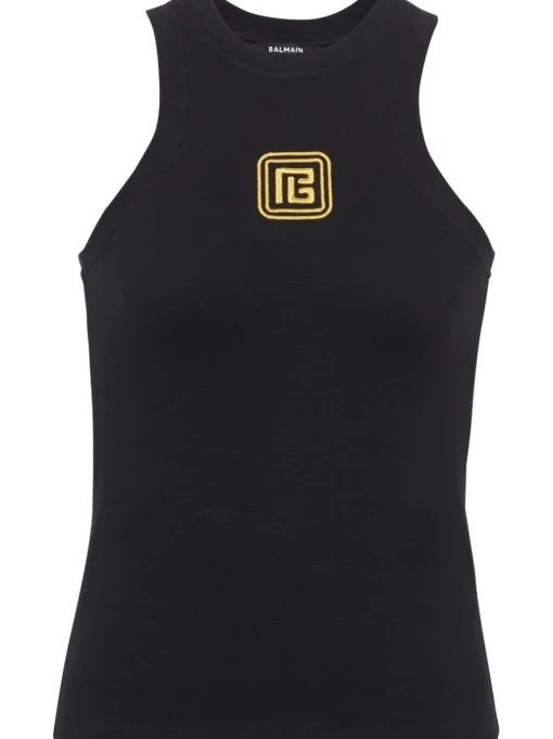 BALMAIN Tank top with embroidery