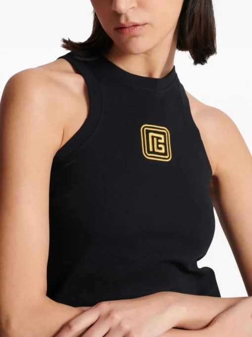 BALMAIN Tank top with embroidery