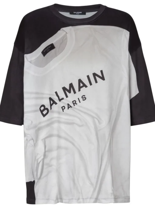 BALMAIN T-shirt with trompe loeil effect
