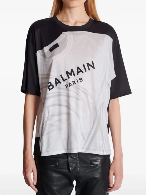 BALMAIN T-shirt with trompe loeil effect