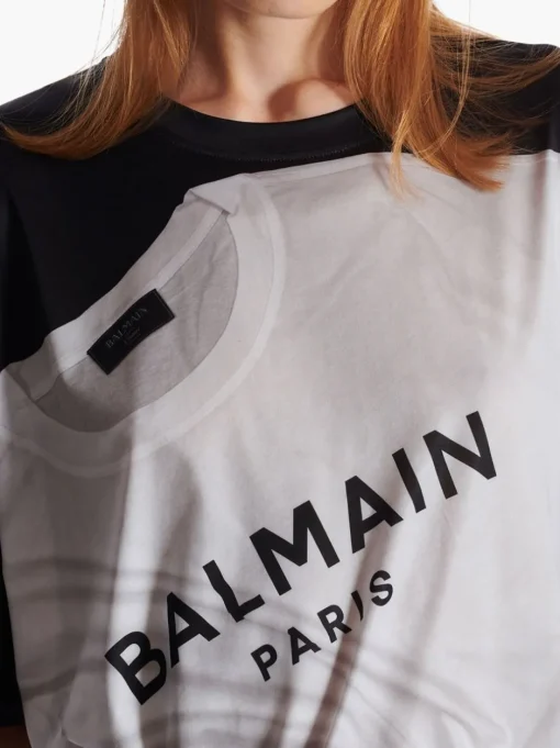 BALMAIN T-shirt with trompe loeil effect