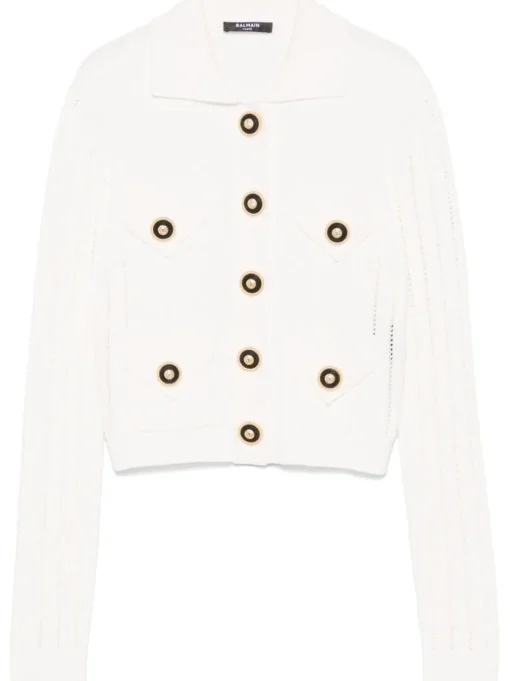 BALMAIN Cardigan with perforated detail