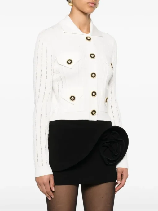 BALMAIN Cardigan with perforated detail