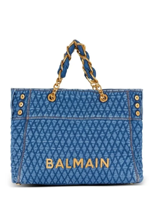 BALMAIN Soft denim 1945 tote bag