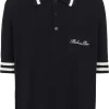 BALMAIN Striped polo shirt with embroidery