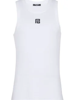 BALMAIN Tank top with embroidery