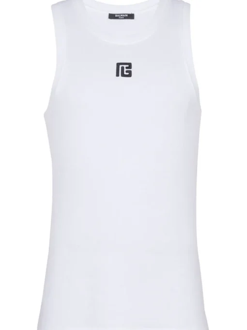 BALMAIN Tank top with embroidery