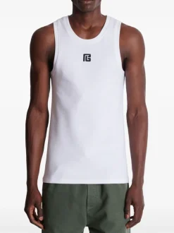 BALMAIN Tank top with embroidery