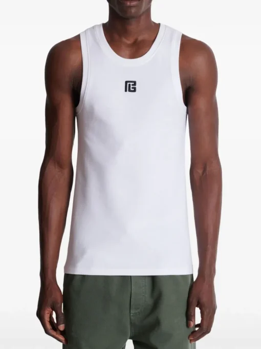 BALMAIN Tank top with embroidery