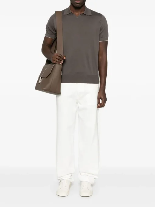 BRUNELLO CUCINELLI Fine-knit polo shirt