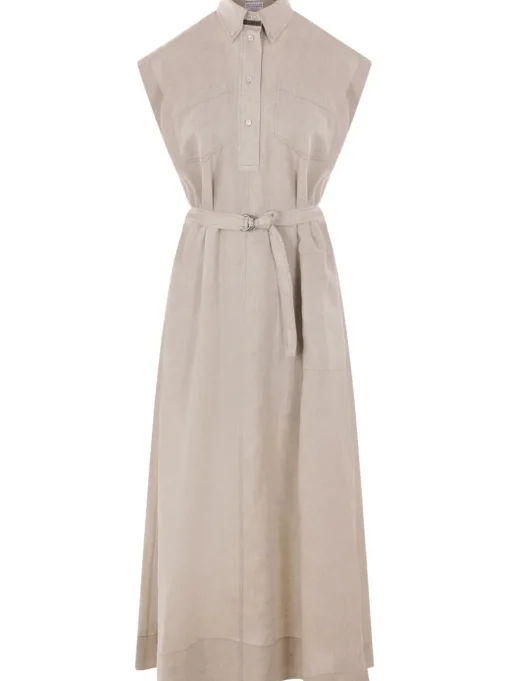 BRUNELLO CUCINELLI Long linen dress