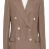 BRUNELLO CUCINELLI Twill blazer with Monili detail
