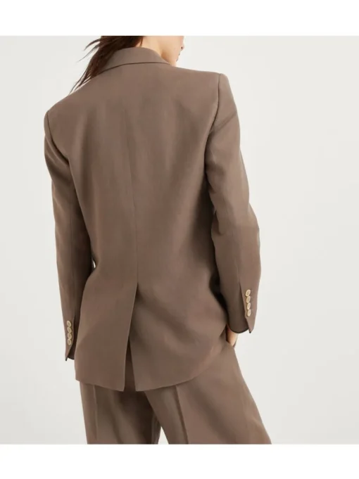 BRUNELLO CUCINELLI Twill blazer with Monili detail