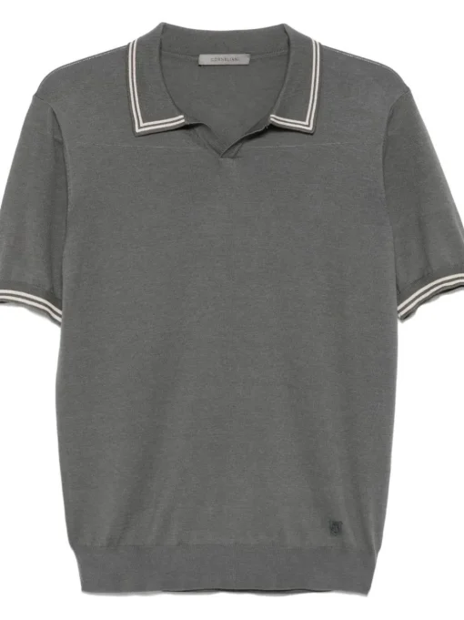 CORNELIANI Polo con dettaglio a righe