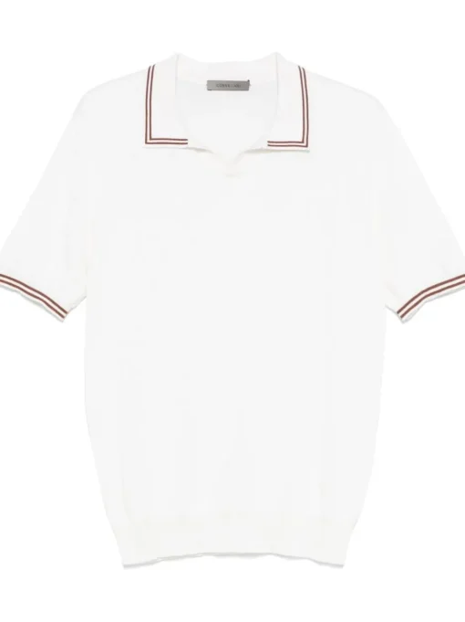 CORNELIANI Polo con dettaglio a righe