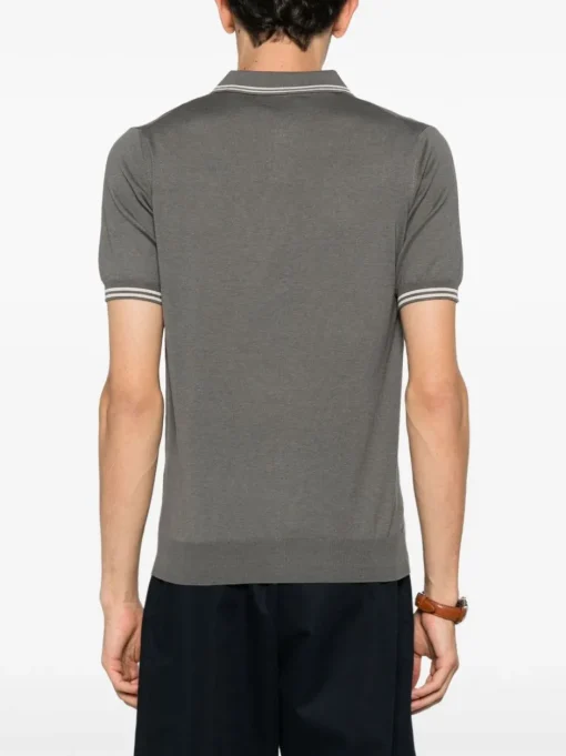 CORNELIANI Polo con dettaglio a righe