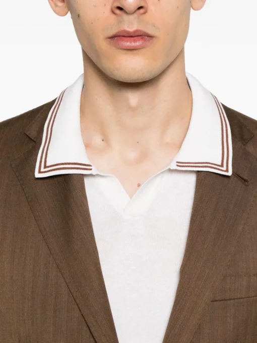 CORNELIANI Polo con dettaglio a righe