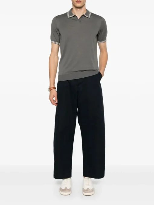 CORNELIANI Polo con dettaglio a righe