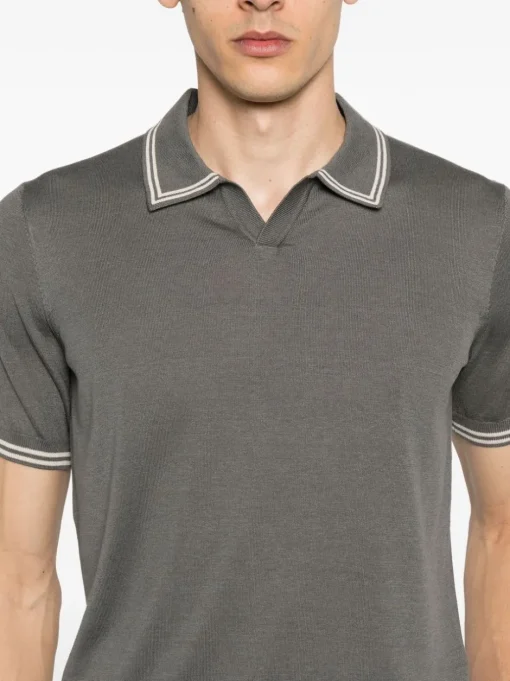 CORNELIANI Polo con dettaglio a righe