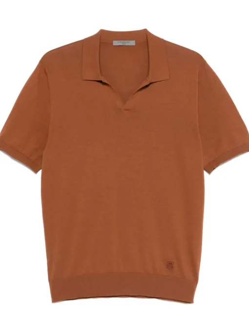 CORNELIANI Polo in cotone con ricamo logo