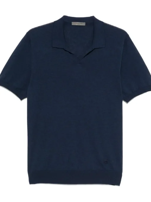 CORNELIANI Polo in cotone con ricamo logo