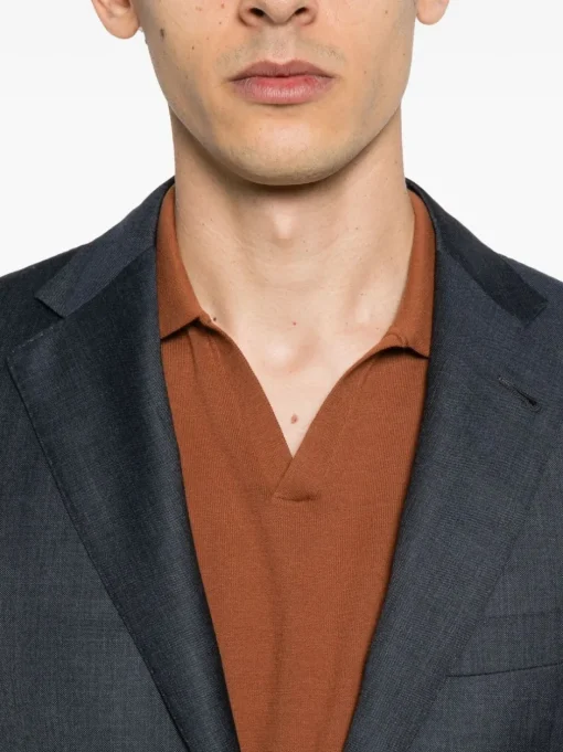 CORNELIANI Polo in cotone con ricamo logo