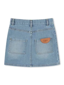 Kids CHLOE KIDS Denim skirt with appliqué