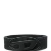DIESEL Oval D leather belt
