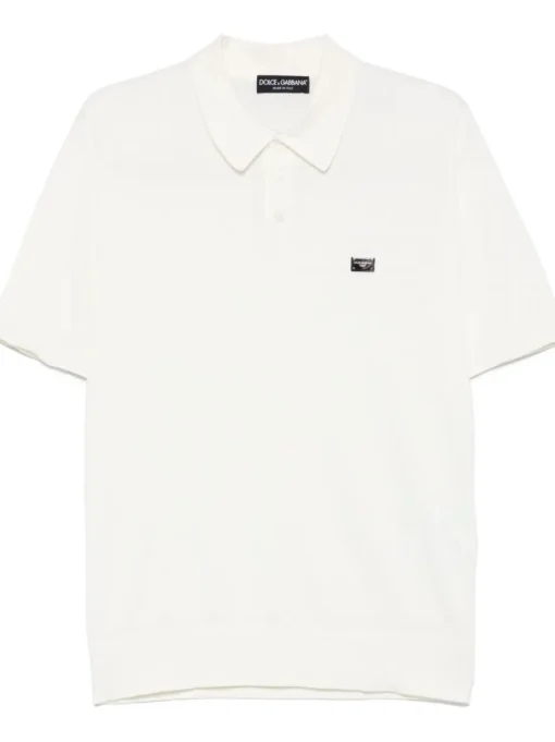 DOLCE & GABBANA Cotton polo shirt with logo plaque