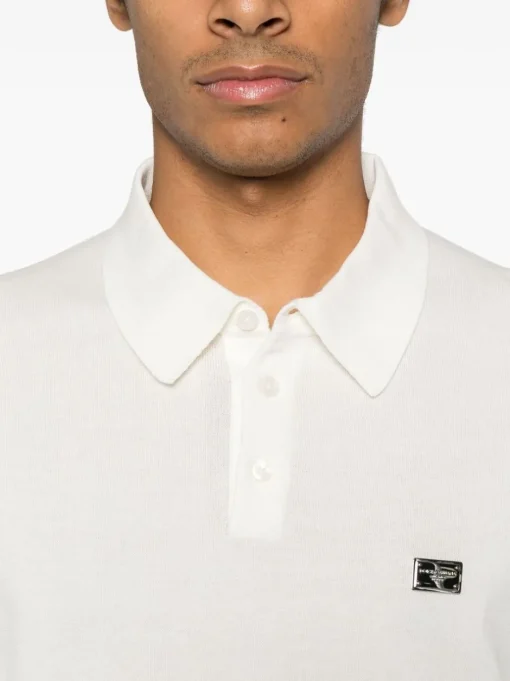 DOLCE & GABBANA Cotton polo shirt with logo plaque