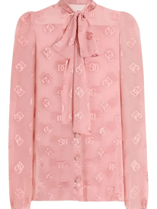DOLCE & GABBANA DG devorè logo silk shirt: