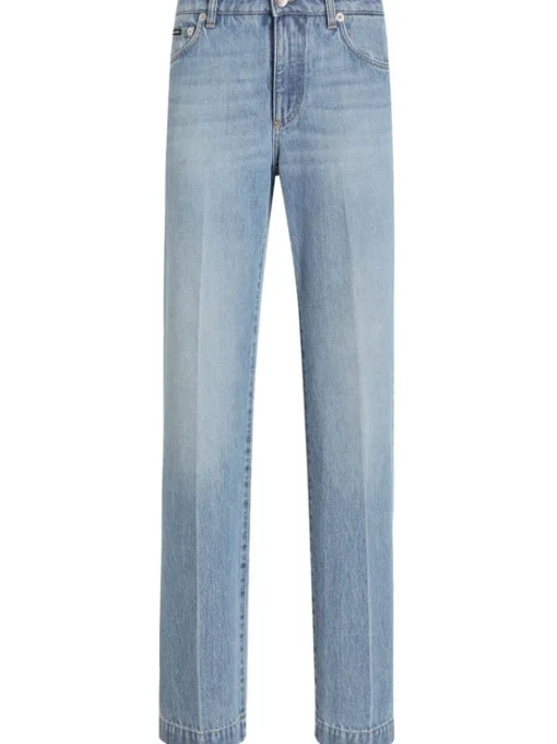 DOLCE & GABBANA Loose denim jeans with ironed crease