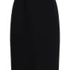 DOLCE & GABBANA Midi pencil skirt with logo plaque
