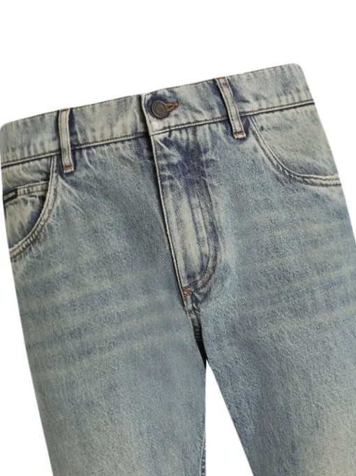 DOLCE & GABBANA Straight jeans with a faded effect