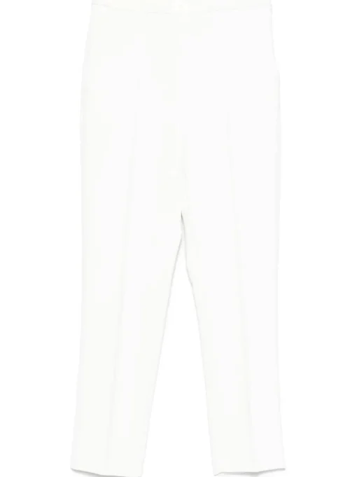 ELISABETTA FRANCHI Crepe trousers with logo plaque