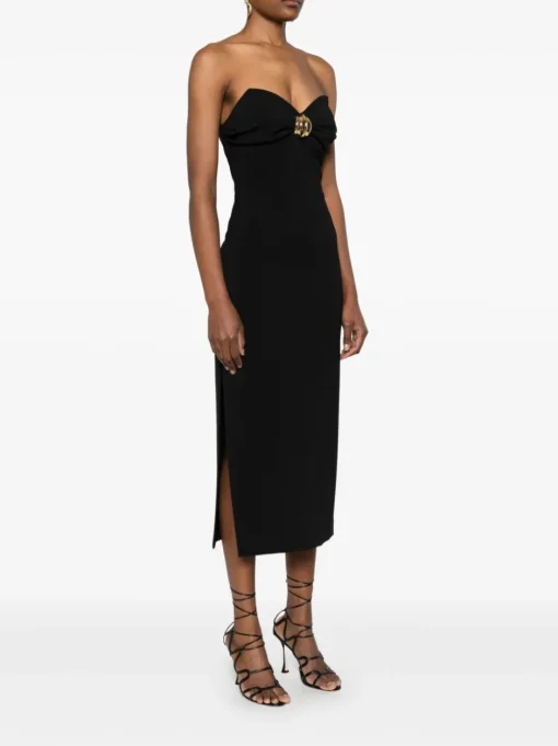 ELISABETTA FRANCHI Crepe midi dress with bow